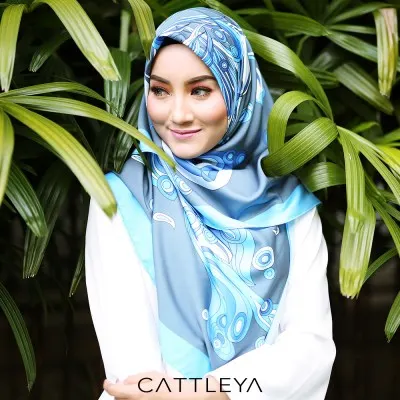 PREMIUM SQUARE SCARF - GLOXINIA SERIES : AQUARIUS (3)